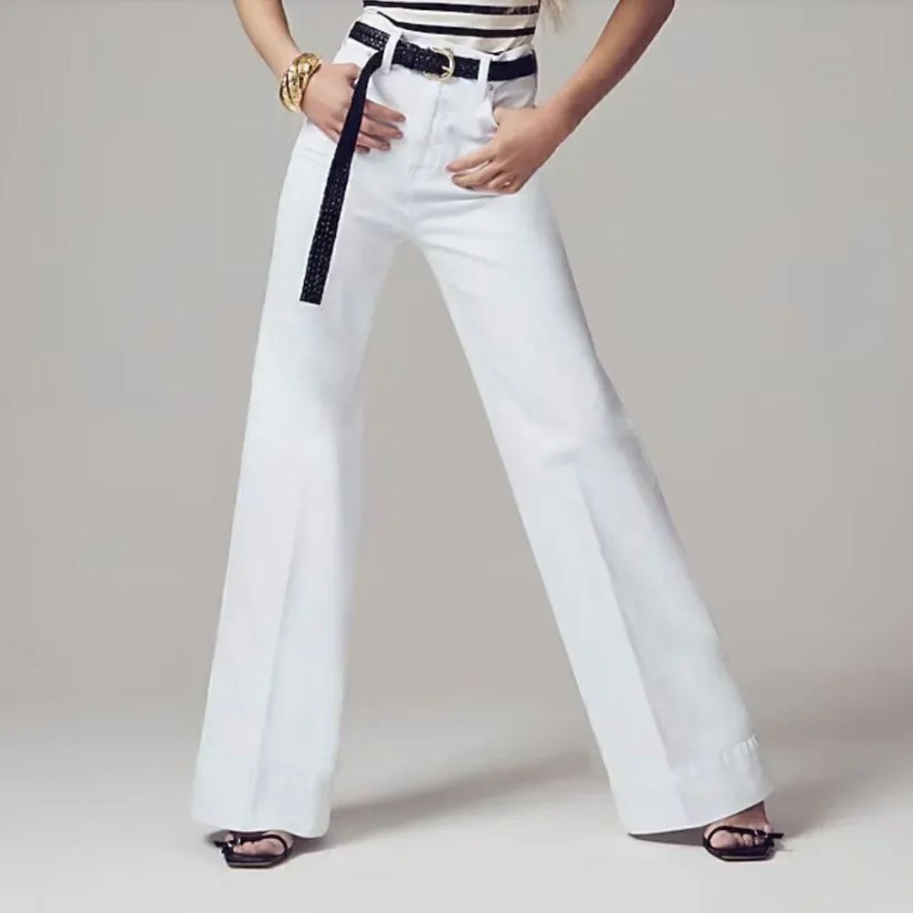 J. Crew BM338 Wide-leg denim trouser in white size 32 NWT